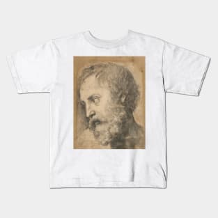 Head of An Apostle in the Transfiguration by Raphael Kids T-Shirt